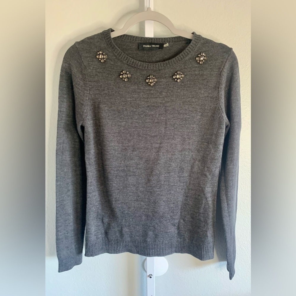 NWT Ivanka Trump Jeweled Sweater Sz S